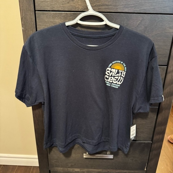 Salty Crew Tops - Salty Crew Crop Navy T-Shirt